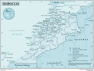 Carte du Maroc Anglais