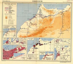 Carte ancienne ferroviaire du Maroc