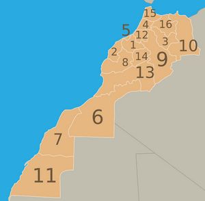 Carte Maroc numéro region