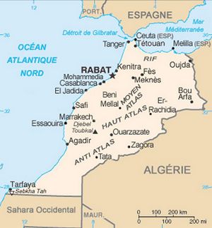 Carte Maroc sans Sahara
