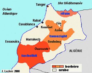 Carte population arabe berbère Maroc