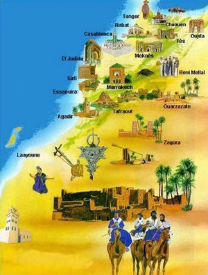 Carte postale monuments Maroc