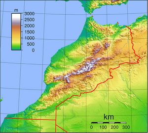 Carte topographie Maroc