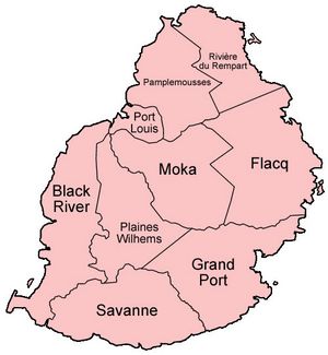 Carte régions Maurice