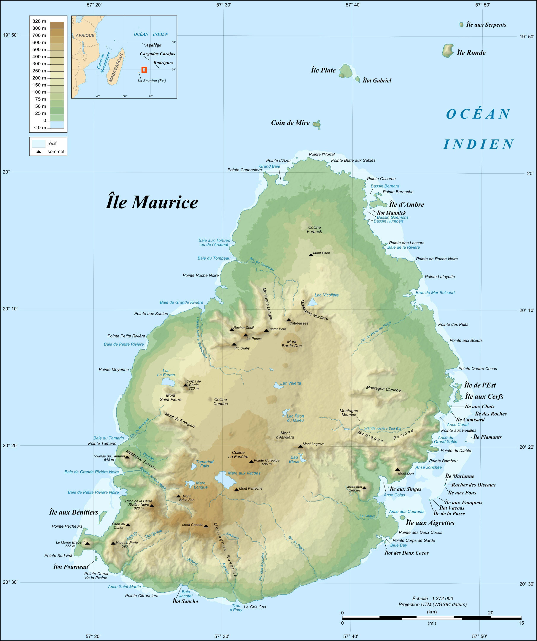 ile maurice carte du monde - Image