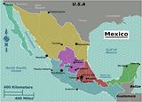 Carte régions Mexique couleur