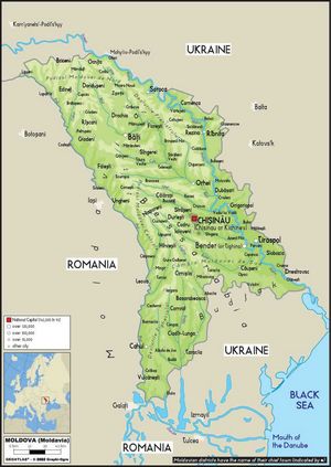 Carte topographique Moldavie