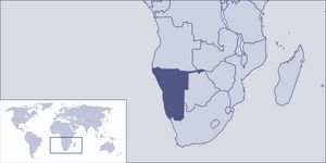 Localiser Namibie sur carte du monde