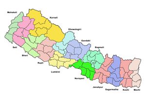 Carte départements Népal