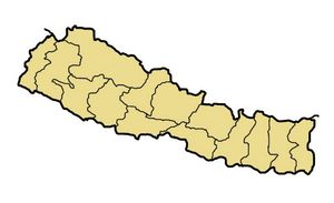 Carte Népal vierge régions