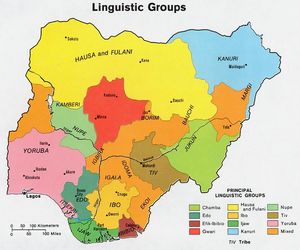 Carte des langues Nigeria