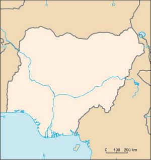 Carte Nigeria vierge couleur