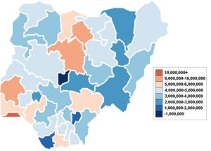 Carte population Nigeria