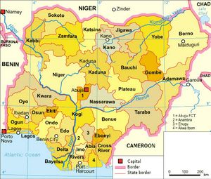 Carte régions Nigeria