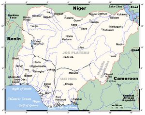 Carte rivières Nigeria