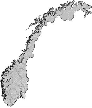 Carte Norvège vierge départements