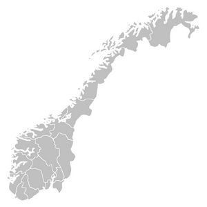 Carte Norvège vierge