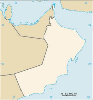 Carte Oman vierge couleur