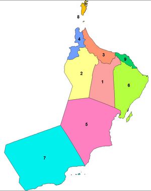 Carte régions Oman