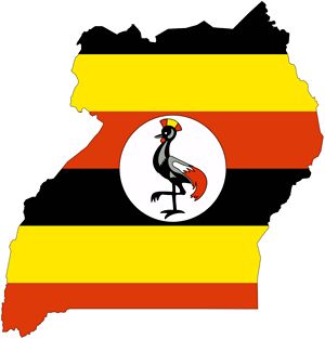 Carte drapeaux Ouganda