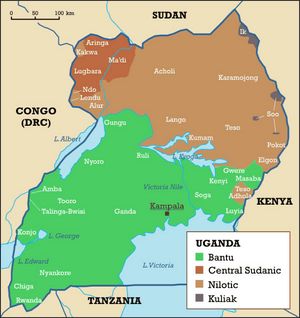Carte des langues Ouganda