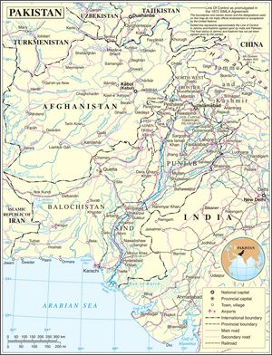 Carte des villes Pakistan