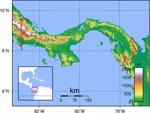 Carte topographique Panama
