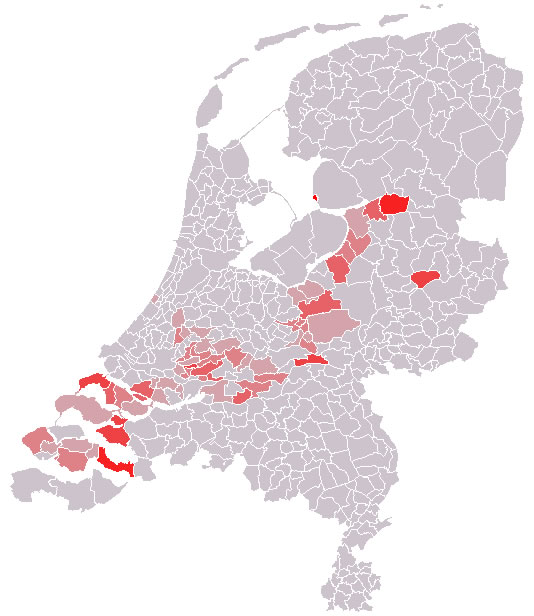 Carte vierge des départements Pays-Bas