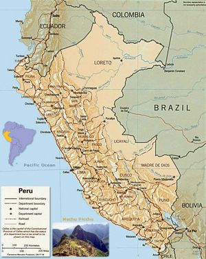 Carte géographique Pérou