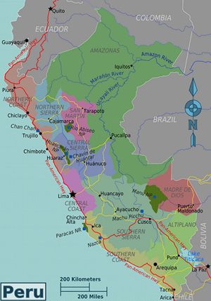 Carte régions Pérou