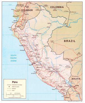 Carte relief Pérou