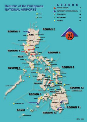 Carte aéroports Philippines