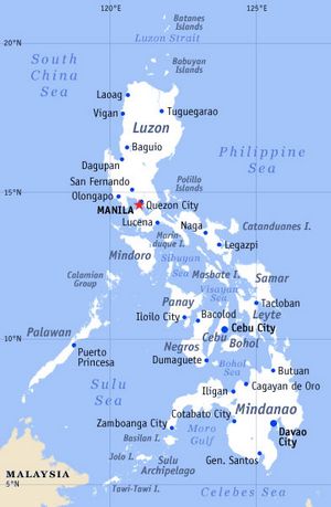 Carte grande villes Philippines