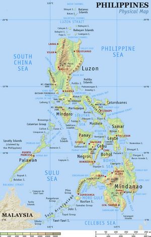 Carte physique Philippines