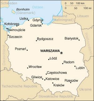 Carte des villes Pologne