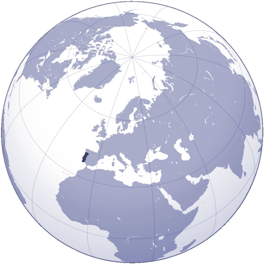 carte du monde portugal