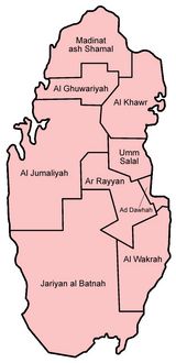 Carte régions qatar