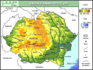 Carte physique Roumanie