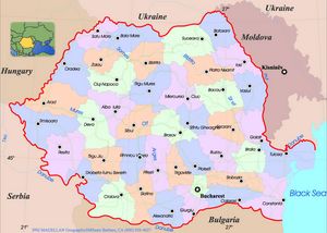 Carte régions Roumanie