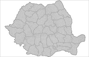 Carte Roumanie vierge départements