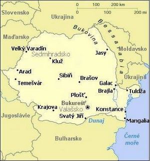 Carte Roumanie vierge noms villes