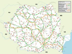 Carte routière Roumanie