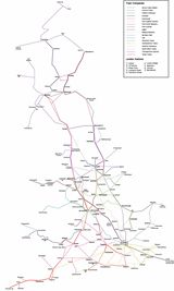 Carte ferroviaire Royaume-Uni