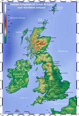 Carte topographique Royaume-Uni