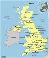 Carte des villes Royaume-Uni
