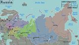 Carte régions Russie couleur
