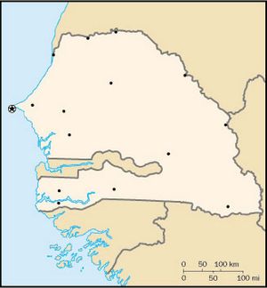 Carte frontières Sénégal