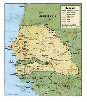 Carte relief Sénégal