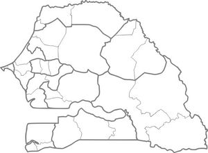Carte Sénégal vierge régions