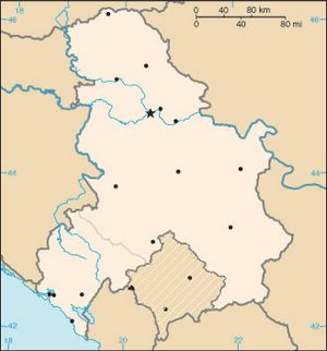 Carte Serbie vierge couleur